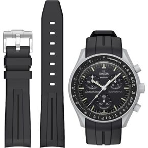 العصابات لساعة Moonswatch، حزام مطاطي منحني لا يوجد فجوة متوافق مع ساعة أوميغا X سواتش Moonswatch Speedmaster/Rolex/SEIKO 20 مم، ساعة سواتش أوميغا Moonswatch Speedmaster ساعة بديلة للرجال والنساء in Kuwait