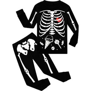 Little Hand Toddler Boys Pajamas Skeleton PJs Glow in The Dark Sleepwear Pant Sets Kids Jammies
