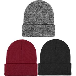 Cooraby Kid's Winter Beanies Knitted Warm Cold Weather Beanie Hats Boys Girls Caps