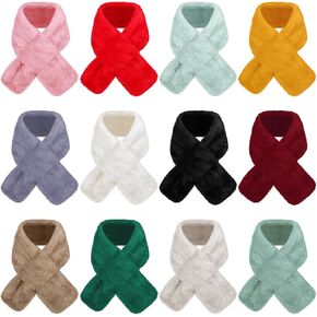 Suhine 12 Pcs Fleece Boys Girls Scarf Winter Autumn Neck Warmer Winter Scarf for Kids Toddler Scarves for Students Boys Girls 2 to 10 Years Old, 12 Colors in Saudi Arabia