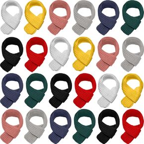 Liitrsh 24 Pcs Kids Scarf Bulk, 47 Inch Long Toddlers Winter Knitted Scarf Thick Warm Scarf Winter Neck Warmer Scarves for Girls and Boys, 8 Color in Saudi Arabia