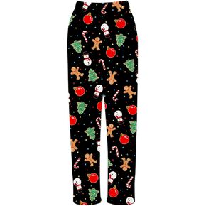 Funnycokid Girl Pajama Pants Kid Fleece Sleepwear Flannel Pajama Bottoms Loose Sleepwear 5-16 Years