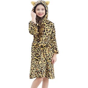 Doctor Unicorn Soft Hooded Rainbow Bathrobe Sleepwear for Girls