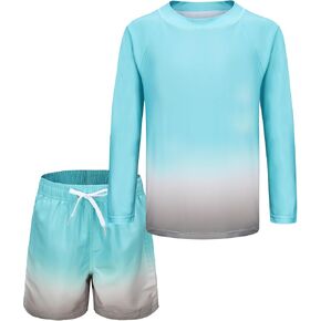 طقم ملابس سباحة للأولاد مكون من قطعتين من Rash Guard مع طقم ملابس سباحة للأطفال بأكمام طويلة وملابس سباحة in Kuwait