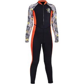 Boys and Girls Full Body Swimsuit One-Piece Long Sleeved Sun Protection Rash Guard Diving Suits Quick-Drying Swimwear UPF 50+