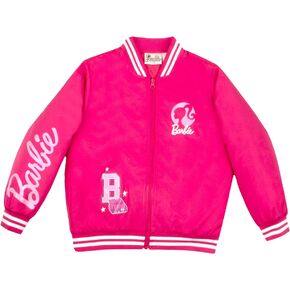 Barbie Girls Bomber Jacket, Zip-Up Bomber Jacket for Girls, Girl Power Outerwear, Varsity Jacket for Girls in Saudi Arabia