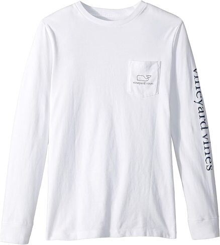 vineyard vines Kids' Long-Sleeve Vintage Whale Garment-Dyed Pocket Tee in Saudi Arabia