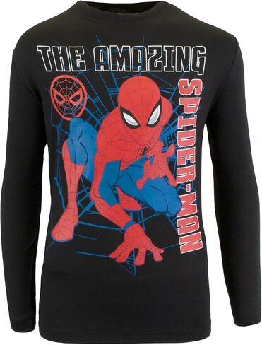تي شيرت Marvel Spider-Man and Avengers طويل الأكمام مكون من قطعتين للأولاد، سبايدرمان وأفينجرز للأولاد بأكمام طويلة in Kuwait