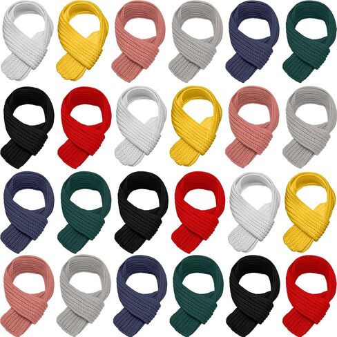 Liitrsh 24 Pcs Kids Scarf Bulk, 47 Inch Long Toddlers Winter Knitted Scarf Thick Warm Scarf Winter Neck Warmer Scarves for Girls and Boys, 8 Color in Saudi Arabia