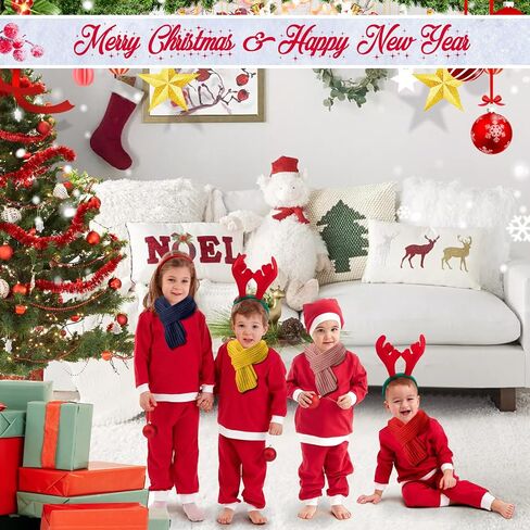 Liitrsh 24 Pcs Kids Scarf Bulk, 47 Inch Long Toddlers Winter Knitted Scarf Thick Warm Scarf Winter Neck Warmer Scarves for Girls and Boys, 8 Color in Saudi Arabia