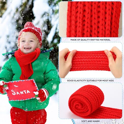 Liitrsh 24 Pcs Kids Scarf Bulk, 47 Inch Long Toddlers Winter Knitted Scarf Thick Warm Scarf Winter Neck Warmer Scarves for Girls and Boys, 8 Color in Saudi Arabia