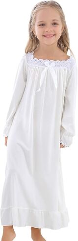 Horcute Girls Cotton Long-Sleeve and Sleeveless Sleepshirts Nightshirts Pajamas Nightgown for 3-12 Years in Saudi Arabia