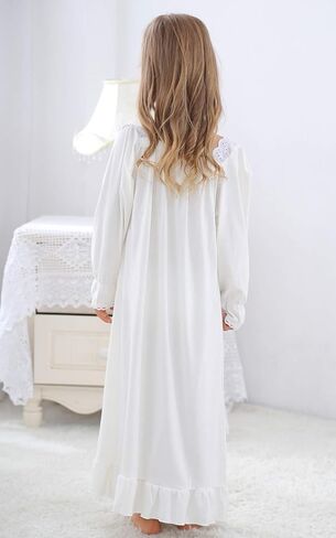 Horcute Girls Cotton Long-Sleeve and Sleeveless Sleepshirts Nightshirts Pajamas Nightgown for 3-12 Years in Saudi Arabia