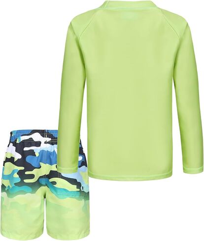 طقم ملابس سباحة للأولاد مكون من قطعتين من Rash Guard مع طقم ملابس سباحة للأطفال بأكمام طويلة وملابس سباحة in Kuwait