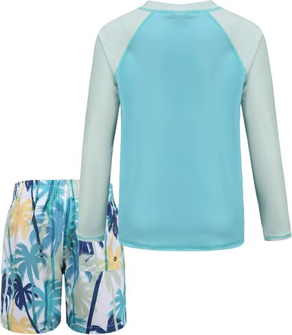 طقم ملابس سباحة للأولاد مكون من قطعتين من Rash Guard مع طقم ملابس سباحة للأطفال بأكمام طويلة وملابس سباحة in Kuwait