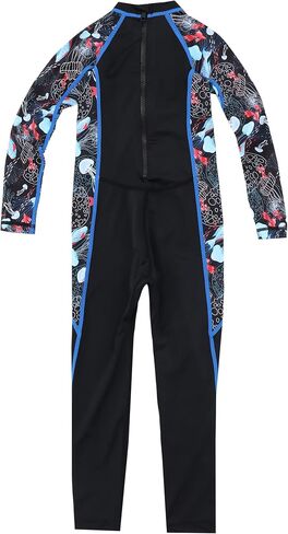 Hiheart Boys Girls Full Body Rash Guard Bathing Suit Sun Protection Front Zip Up One Piece Sunsuit in Kuwait