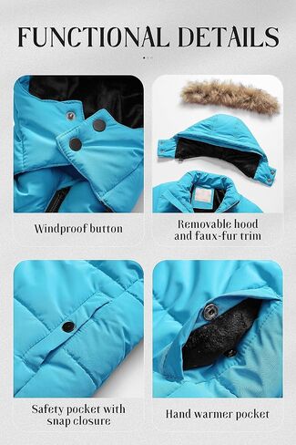 Chrisuno Girl's Water Resistant Winter Coats Warm Fleece Lined Outwear Ski Snow Jacket With Removable Hood in Saudi Arabia