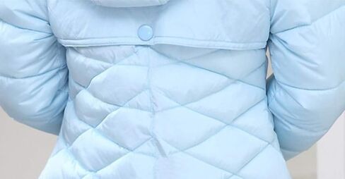 معاطف شتوية للفتيات من SRVNFBKT، سترة منتفخة دافئة بغطاء للرأس من الفرو، معطف باركا للفتيات in Kuwait