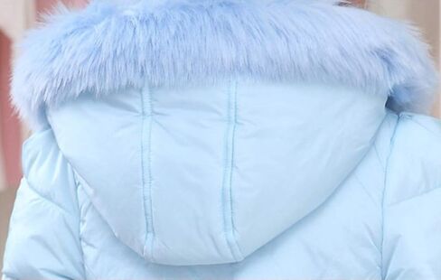 معاطف شتوية للفتيات من SRVNFBKT، سترة منتفخة دافئة بغطاء للرأس من الفرو، معطف باركا للفتيات in Kuwait