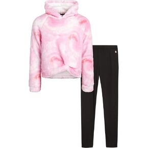 RBX Girls' Legging Set - Quarter Zip Sherpa Pullover Sweatshirt and Yoga Pants (Size: 7-16)