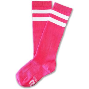 Unisex Child Kid Size Neon Bright Colored Knee High Sport Team Socks With Various Colored Stripes in Saudi Arabia