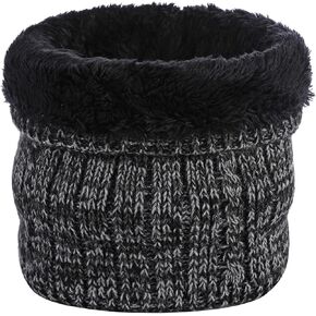 Tazhmily Winter Scarf Neck Warmer Gaiter - Men Women Cold Weather Knit Warm Fleece Ski Tube Circle Scarves Windproof Gift