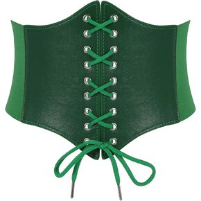 XZQTIVE Black Corset Waist Belt for Women, Wide Elastic Tie Waspie Belt for Dresses 4.7inch in Saudi Arabia