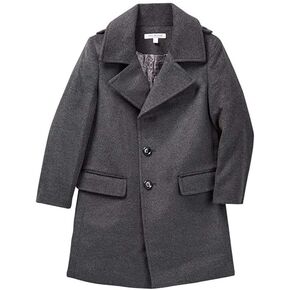 Isaac Mizrahi Boy’s Single Breasted Wool Overcoat with Epaulets - Colors
