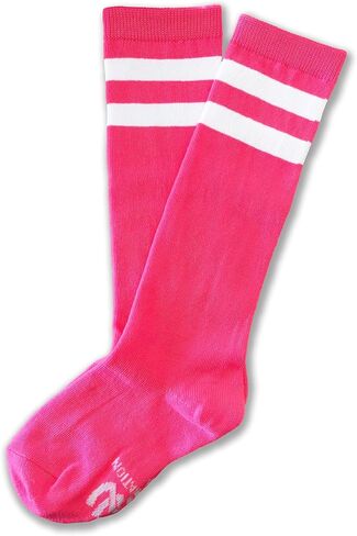 Unisex Child Kid Size Neon Bright Colored Knee High Sport Team Socks With Various Colored Stripes in Kuwait