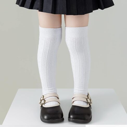 EPEIUS Baby Knee High Socks - Baby Girls Seamless Tube Ruffled Stockings Cotton Long Socks Over the Knee Sox 0-6 Years in Saudi Arabia