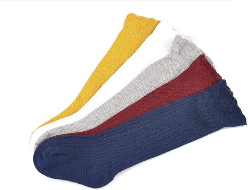 EPEIUS Baby Knee High Socks - Baby Girls Seamless Tube Ruffled Stockings Cotton Long Socks Over the Knee Sox 0-6 Years in Kuwait