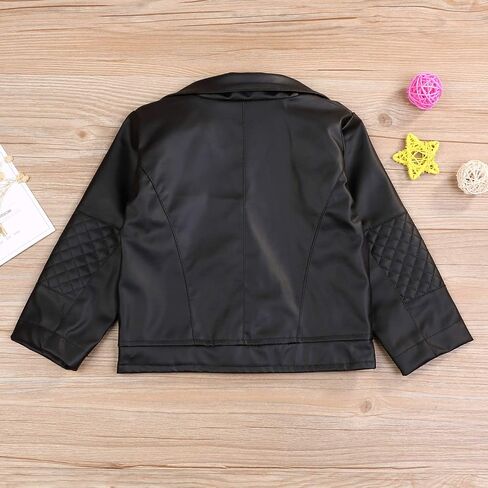 Noubeau Toddler Boys Girls Motorcycle Faux Leather Jackets Coat Winter Outwear for 1-5Y in Kuwait