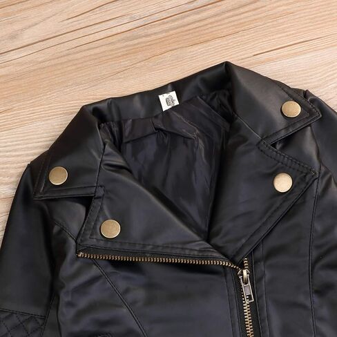 Noubeau Toddler Boys Girls Motorcycle Faux Leather Jackets Coat Winter Outwear for 1-5Y in Kuwait