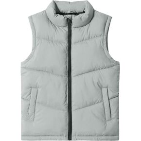 Meikulo Boys Zip Up Puffer Vest Kids Stand Collar Quilted Gilet Sleeveless Jackets Outwear with Pockets