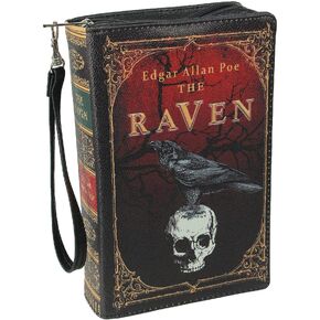 حقيبة يد من الفينيل الأسود The Raven Book حقيبة يد الجدة بمقبض محفظة كروسبودي إدغار ألين بو, متعدد الألوان, One Size in Kuwait