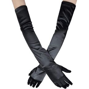 Xuhan 15"/ 21" Long Flapper Evening Opera Satin Gloves for Women Elbow Length 1920s