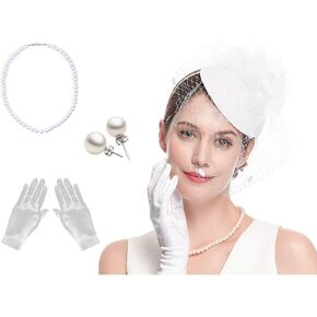 Cizoe Fascinator Hats for Women 20s 50s Vintage Pillbox Hat Kentucky Derby Fascinators Flower Veil Wedding Tea Party Hat