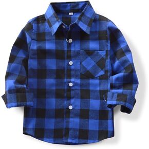 Phorecys Girls' Plaid Flannel Shirt Long Sleeve Button Down Buffalo Checkered Shirt 2T-10 Years