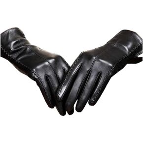 TOSWAKE Leather Gloves for Women Genuine Lambskin, Womens Gloves Warm Wool Lined, Winter Gloves Touchscreen Texting Driving