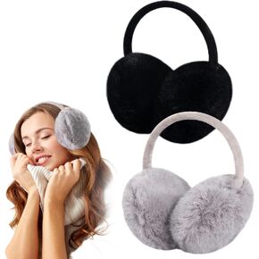 MADHOLLY 2 Pack Adjustable Faux Fur Earmuffs- Soft Warm Ear Muffs for Winter Women Men in Kuwait