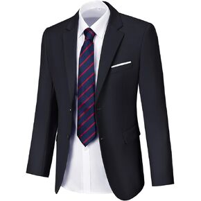 Datysum Men Suit Slim Fit Casual Blazer Lightweight Party Black Jackets Groomsmen Sports Coats Two Button Tuxedo Suits
