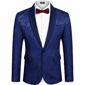 COOFANDY Men's Floral Tuxedo Jacket Paisley Shawl Lapel Stylish Suit Blazer Jacket for Wedding, Dinner, Party, Prom in Kuwait