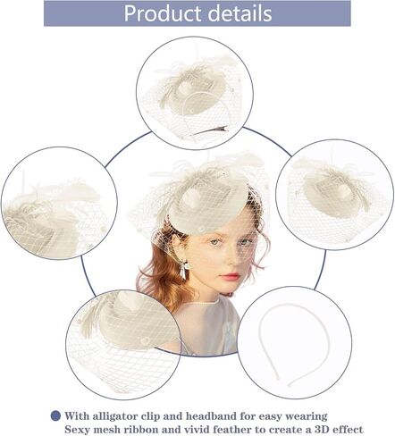 Ibeauti الفاسناتور القبعات مع Screentouch مجموعة قفازات من الدانتيل للنساء الشاي حفلة كوكتيل الزفاف ديربي أغطية الرأس قفازات قصيرة in Kuwait