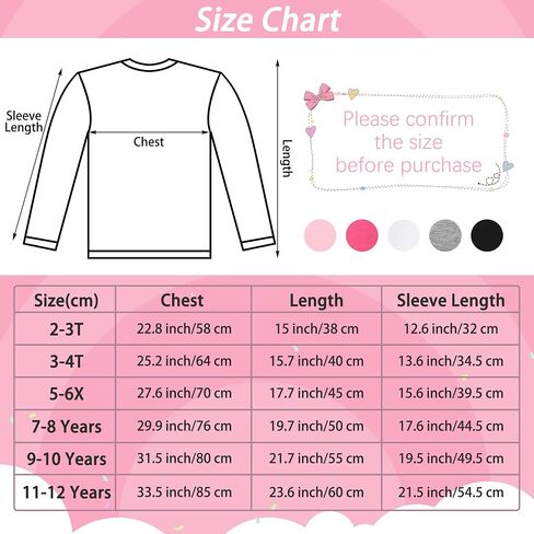 Cooraby 5 Pack Girls Long Sleeve Tees Girls' Soft T-Shirts Kids Basic Crewneck T-Shirts Top for Teen Youth Girls, 2T-16Y in Saudi Arabia
