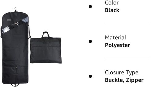 66'' Tri-fold Extra Long Dress Garment Bag, Premium & Breathable Tear-resistant Hanging Suit Cover for Travel and Storage in Kuwait