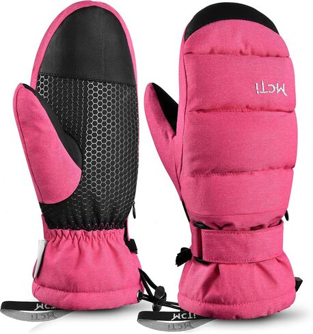 MCTi Ski Mittens Women's Snow Mitten Touch Screen قفازات مبطنة معزولة مقاومة للماء مع سحاب مخفي in Kuwait