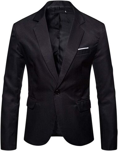 Cloudstyle Mens Casual Slim Fit Suit Jacket 1 Button Daily Blazer Business Sport Coat Tops in Kuwait