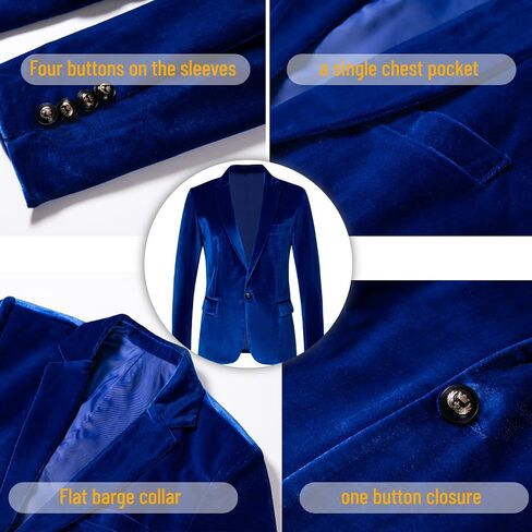 RONGKAI Mens Velvet Blazer Slim Fit Fashion Suit Jacket for Wedding Prom Dinner Party in Saudi Arabia