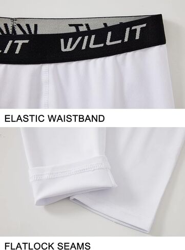 Willit Boys' Leggings Quick Dry Youth Compression Pants Basketball Sports Tights Kids Base Layer in Kuwait