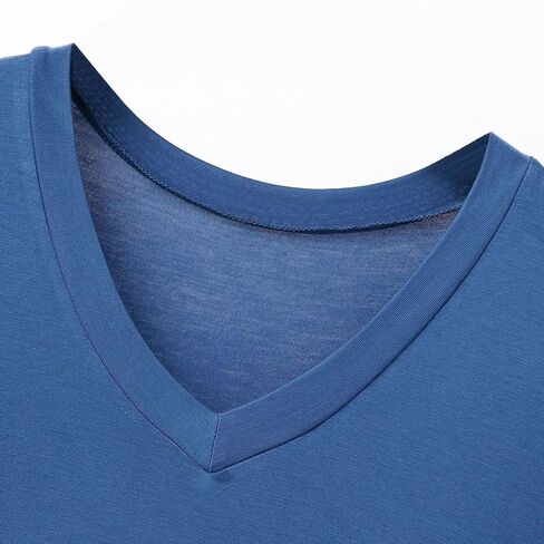 قميص نوم رجالي من ASHER FASHION قميص نوم قطني مشروط برقبة على شكل V وأكمام قصيرة PJ ملابس نوم طويلة ناعمة قميص نوم فضفاض in Kuwait